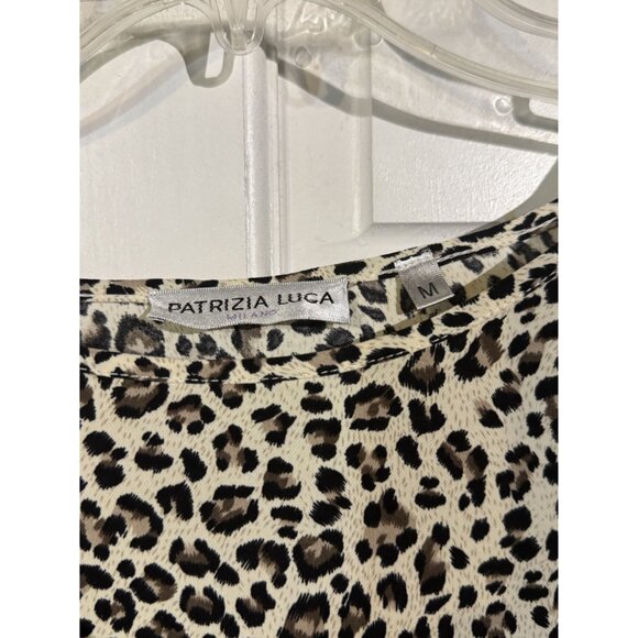 Patrizia Luca Leopard Print Ruffle Dress M high low - Picture 2 of 9